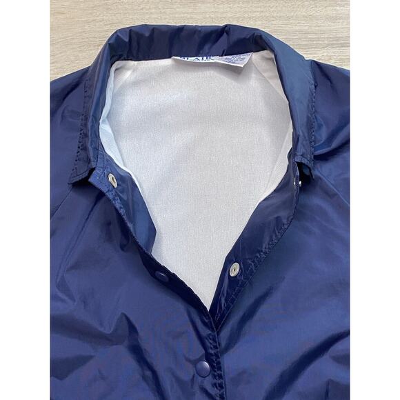 J.Blair Windbreaker Jacket Men’s Small Navy Blue Snap Button Lined Lightweight - Picture 2 of 3